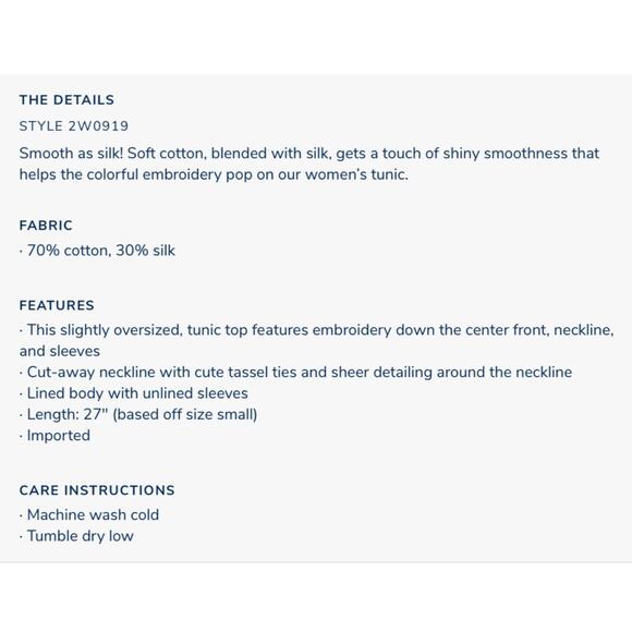 NWT Vineyard Vines Embroidered Tunic - Picture 7 of 7